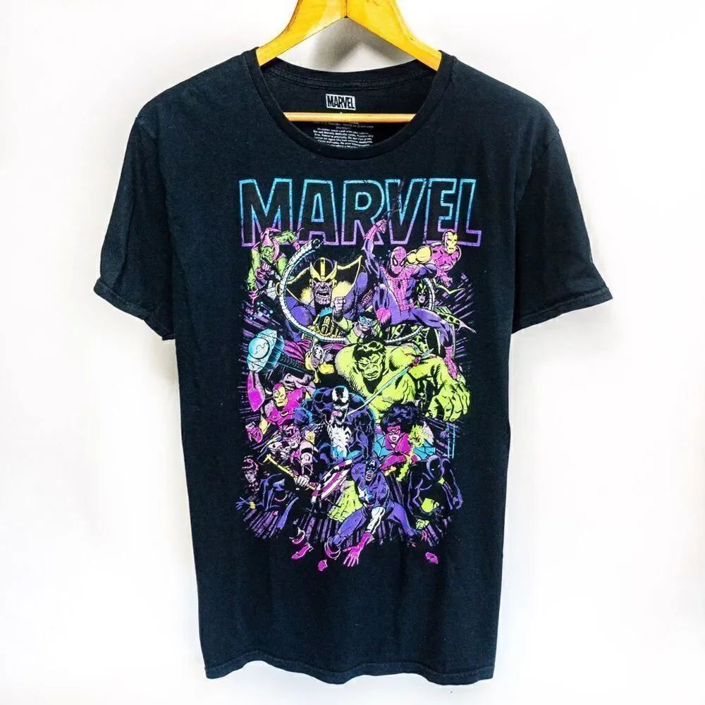 Marvel Avengers Neon Graphics T-Shirt Sz L